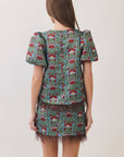 Bloom & Feather Trim Top