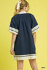 Let's Get Away Mini Dress-Navy
