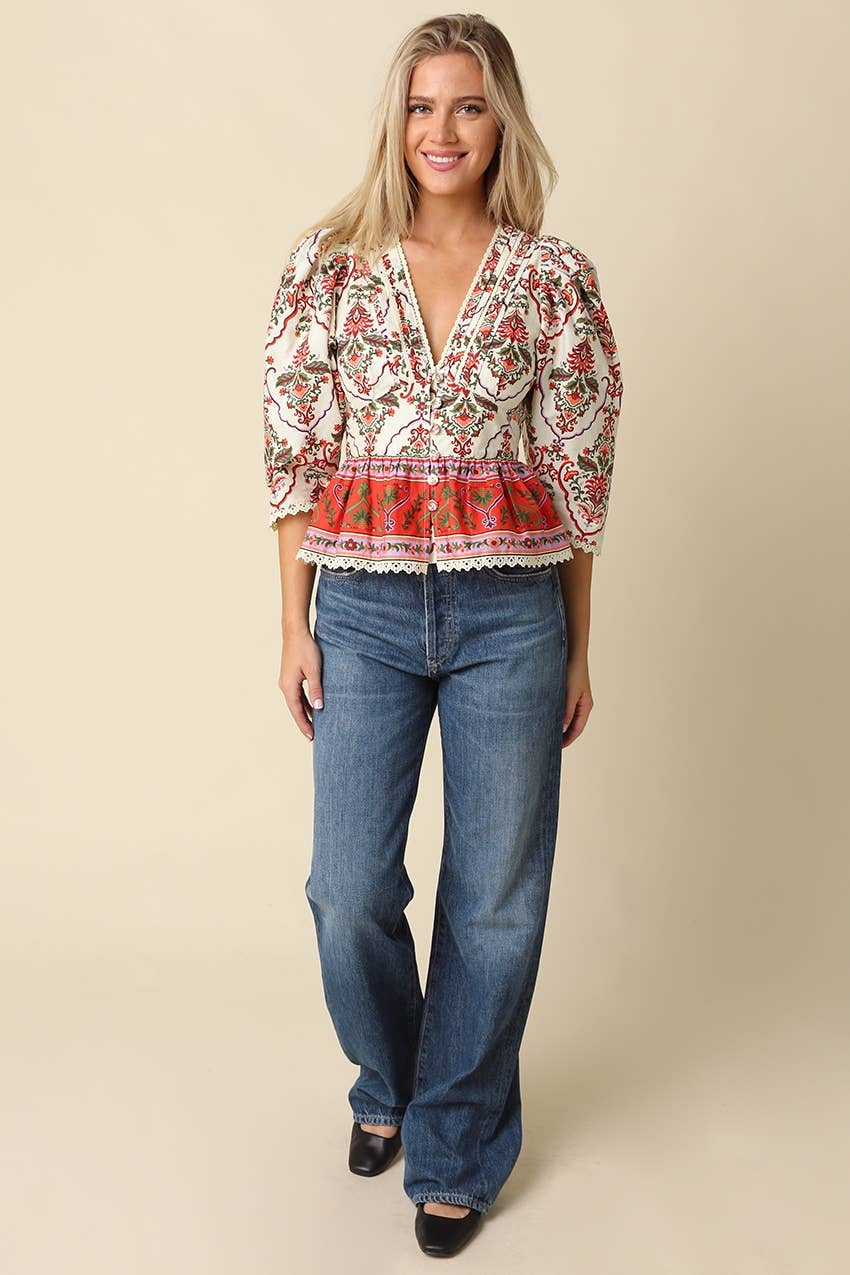 Rosita Floral Peplum Top