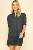 My Type Poplin Top-Denim Black