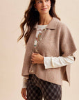 Softly Spoken Sweater Cape Cardigan-Latte