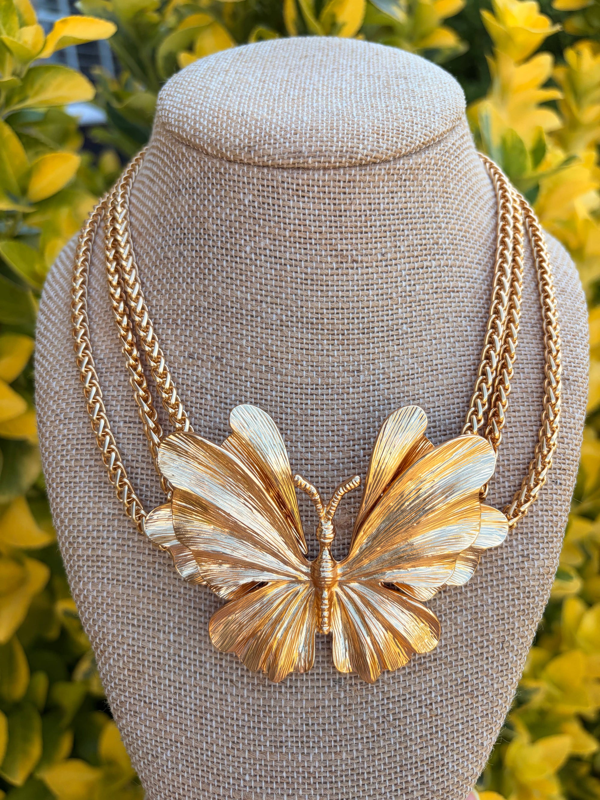 Golden Butterfly Layered Necklace