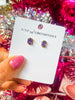 Birth Stone Stud Earrings- Purple