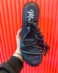 Misty Laceup Wedge- Black
