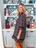 Holiday Cheer Plaid Mini Dress-Green
