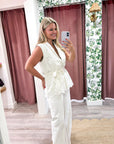 Soft Musk Eyelet Wrap Top