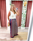 Checkerboard Wide Leg Pants