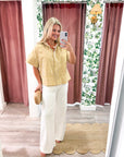 Portside Button Down Top-Yellow