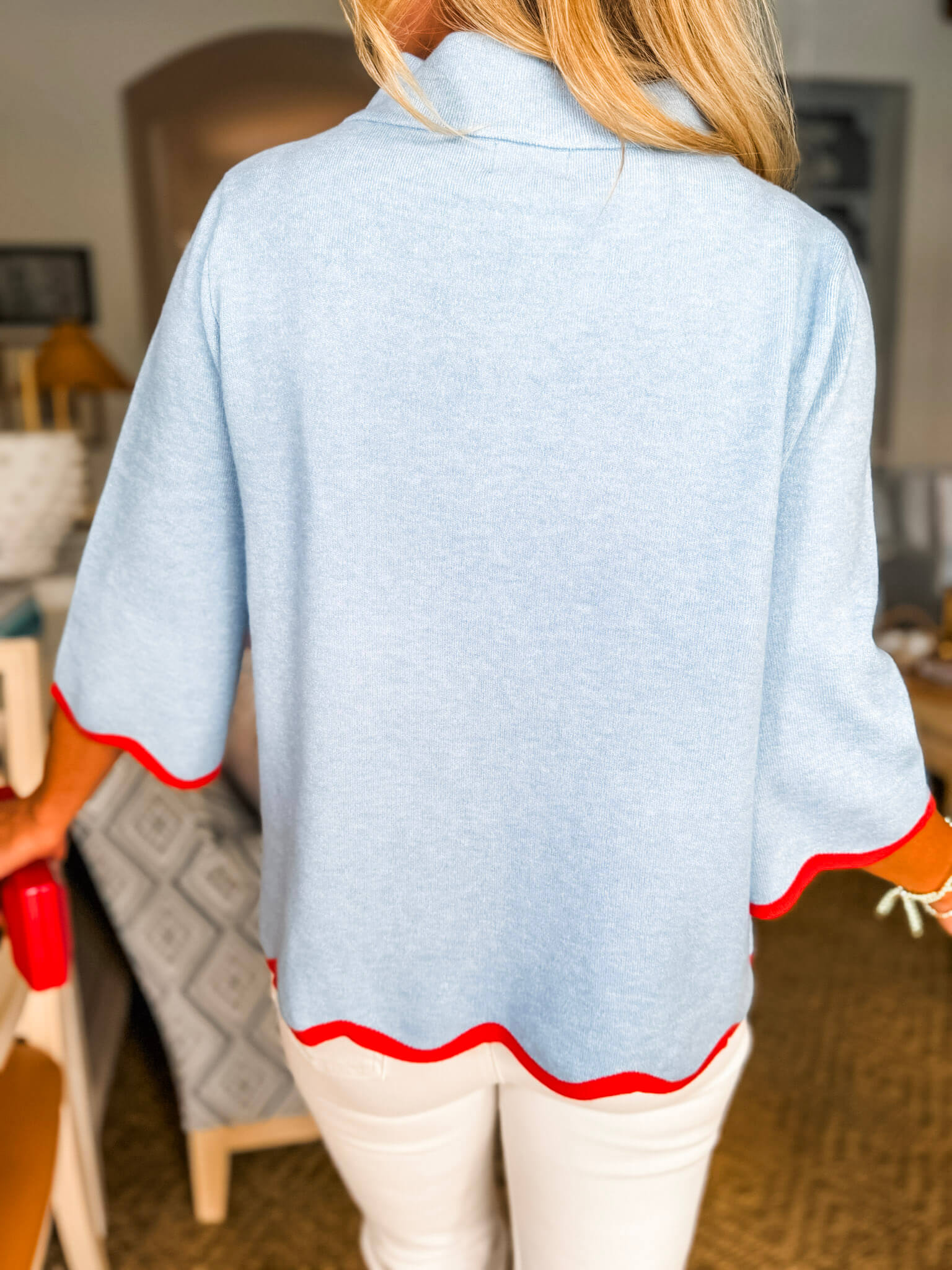 Go With the Flow Knit Top-Blue/Orange