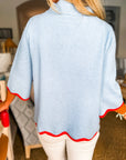 Go With the Flow Knit Top-Blue/Orange