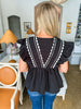 Perfect Day Peplum Top- Black