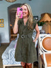 Chic Style Mini Dress-Olive
