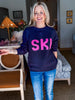 Ski Sport Sweater-Navy/Pink