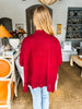 Cuddled Up Eyelet Sweater- Garnet