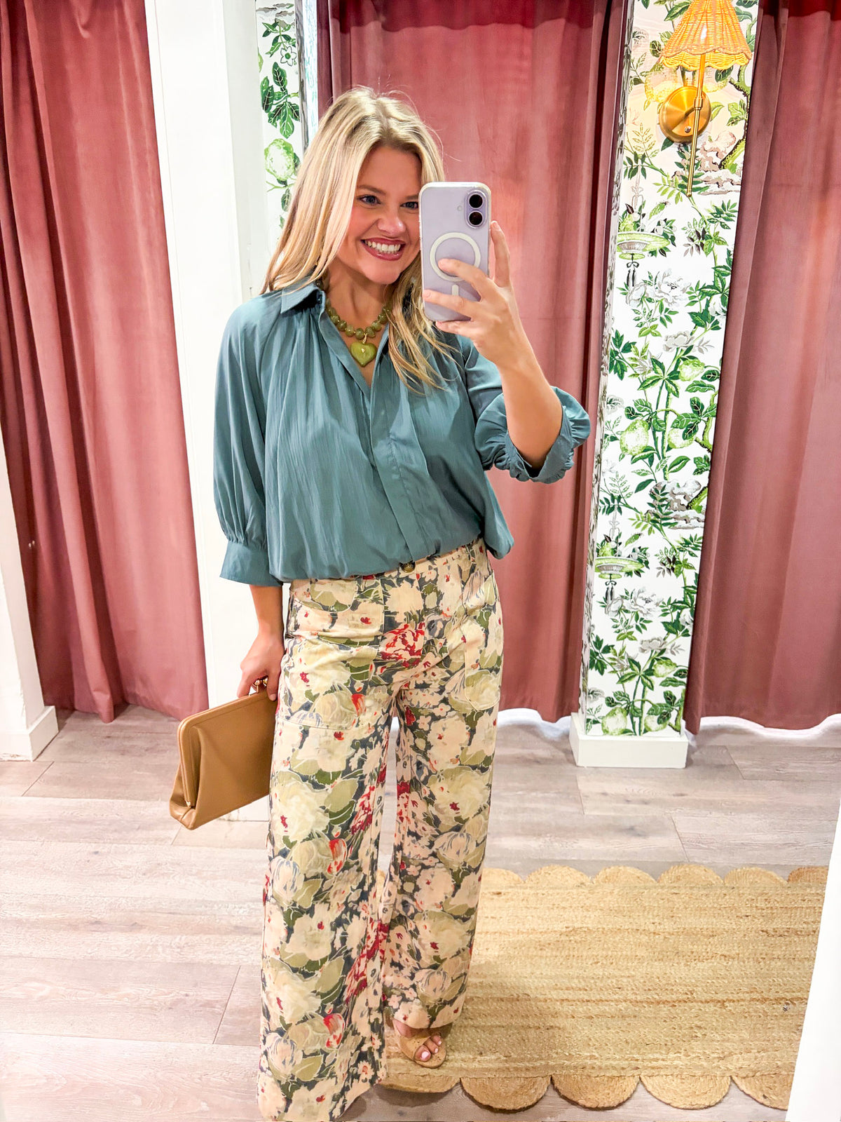 Yvette Puff Sleeve Top-Blue