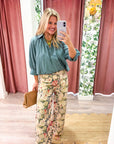 Yvette Puff Sleeve Top-Blue
