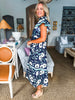 Meadow Moment Floral Midi Dress-Navy
