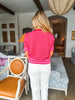 Candy Stripe Charm Sweater- Red Pink