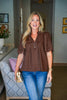 Sweet Harmony Eyelet Top-Brown
