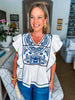 Greek Isle Embroidered Top