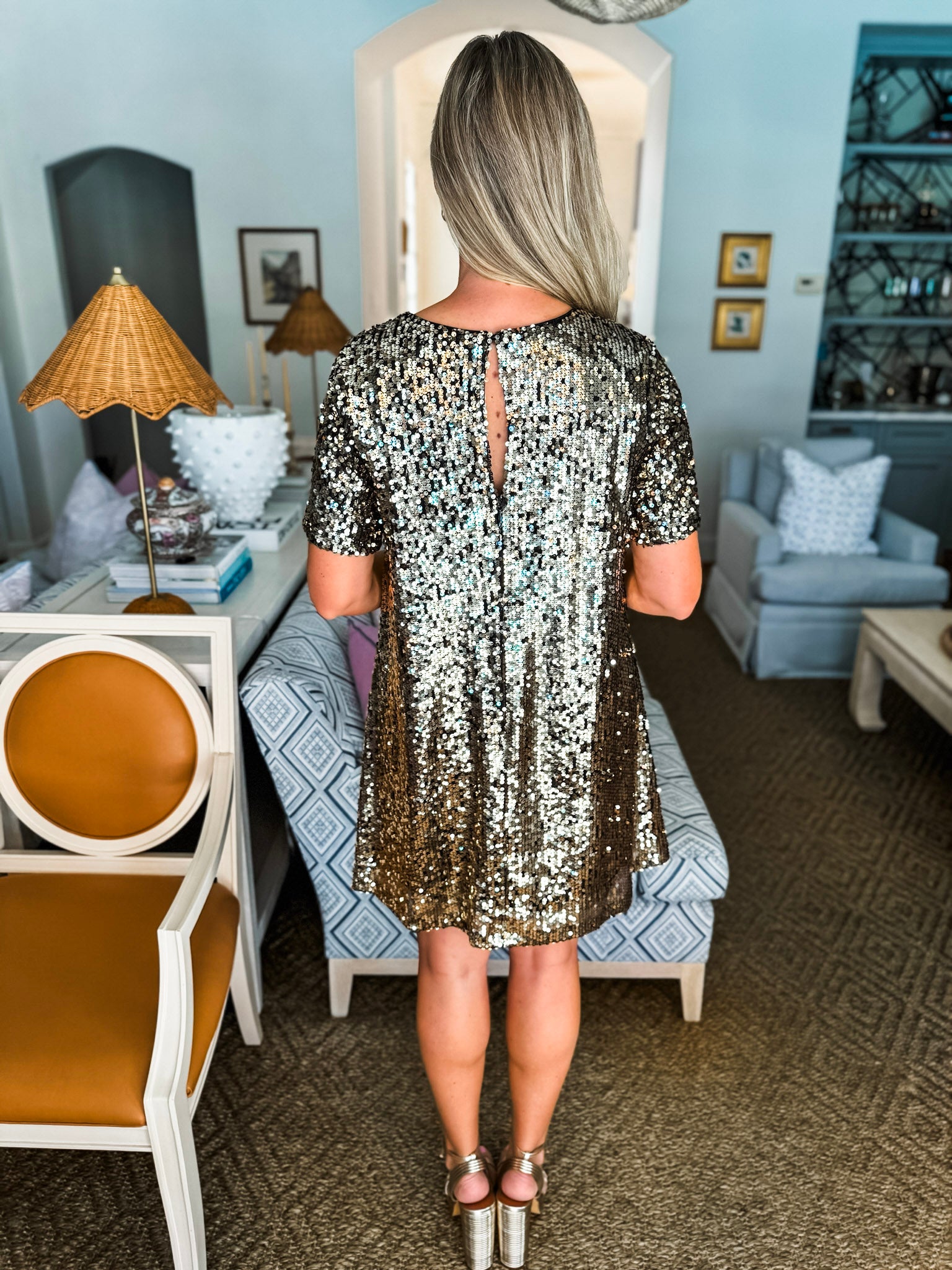 Golden Gem Mini Dress