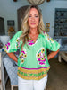 Resort Life Floral Top-Green Apple