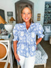 Bluebell Charm Floral Top-Indigo