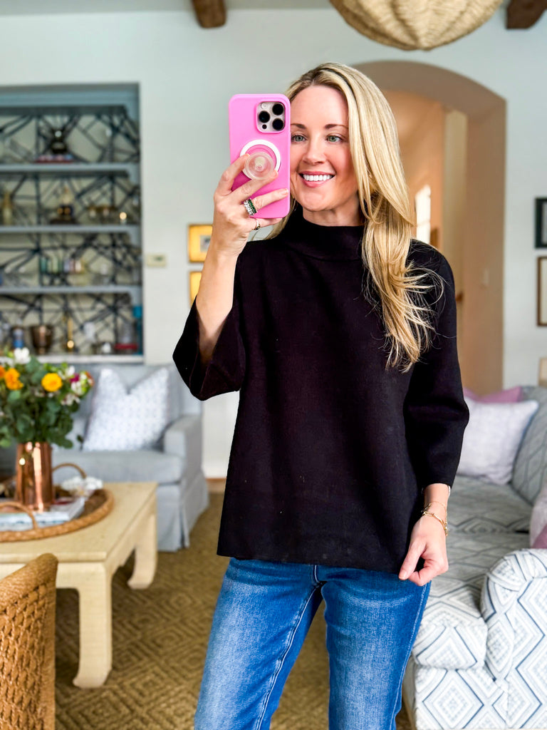 Sweet and Soft Pull Over Sweater-Black