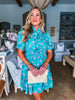 Strolling Through Floral Dress-Green