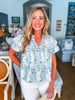 Fresh Blooms Floral Top-Blue