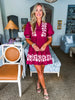Magic Moment Floral Mini Dress-Burgundy