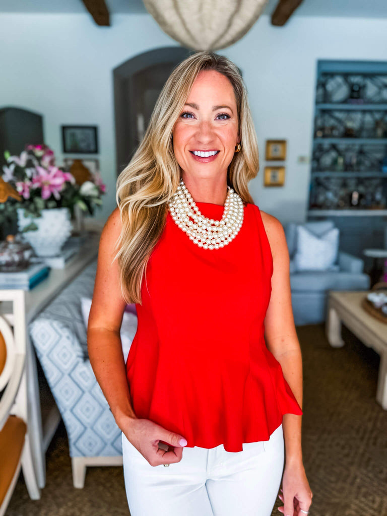Cocktails And Chit Chat Top-Red