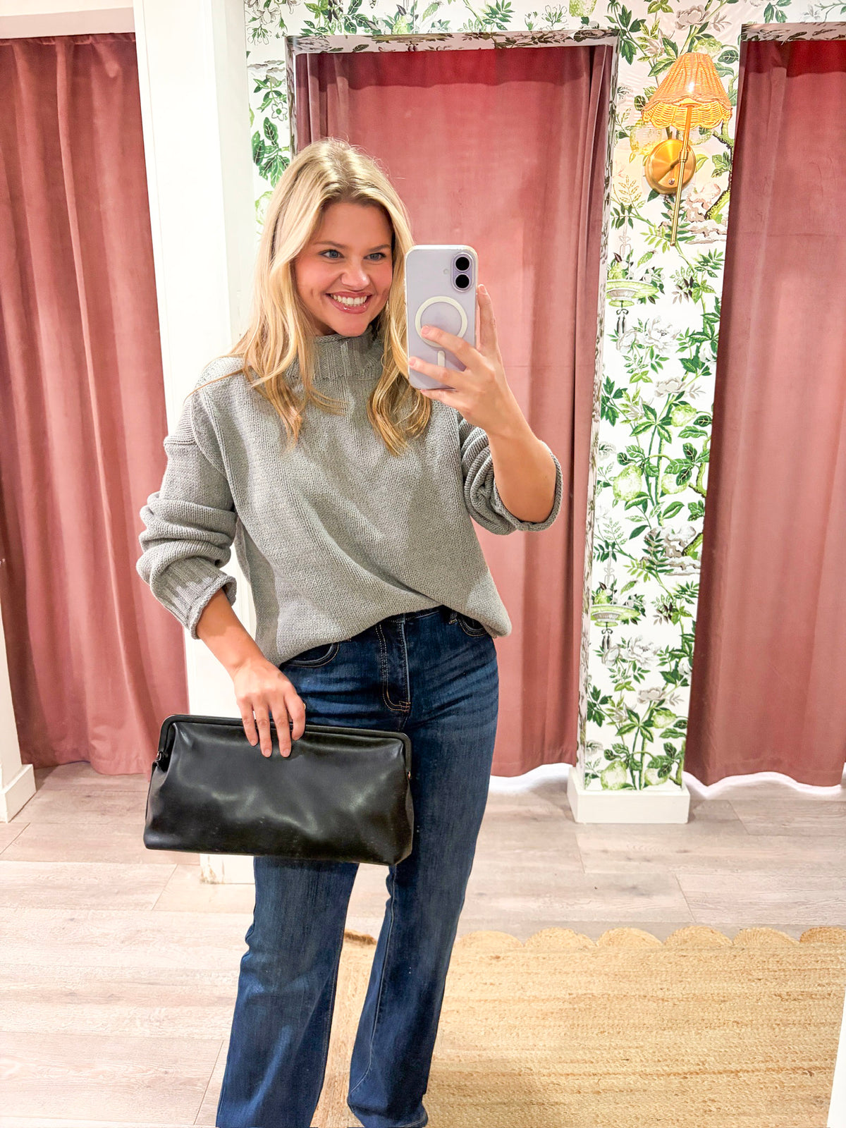 Downtown Girl Sweater-Heather Gray