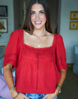 Scarlet Harvest Lace Top