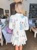 Floral Girl Mini Dress-Cream