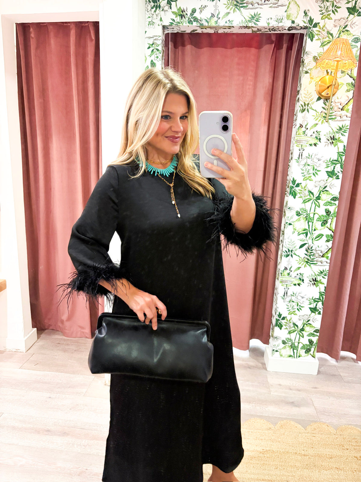 Glam Preview Midi Dress-Black