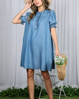 Denim Roots Mini Dress