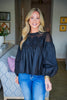 Orchard Picnic Lace Top-Black