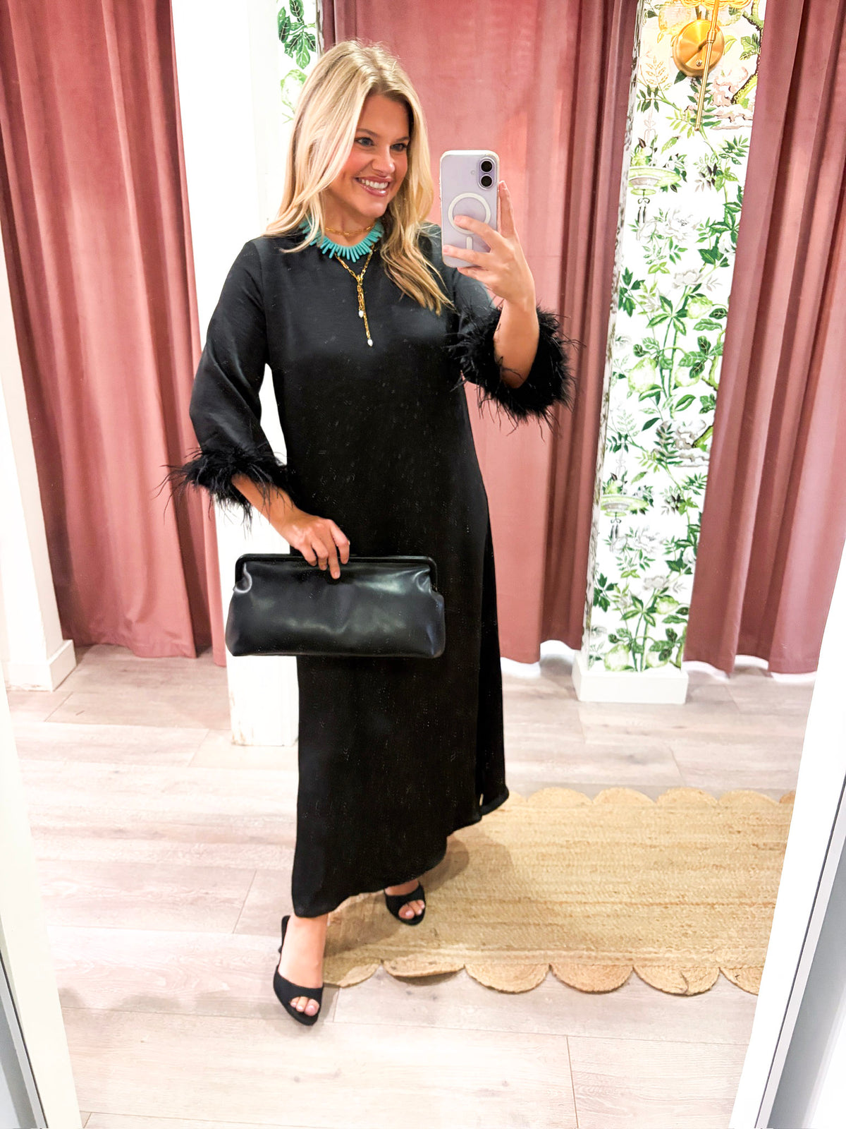 Glam Preview Midi Dress-Black