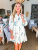 Floral Girl Mini Dress-Cream