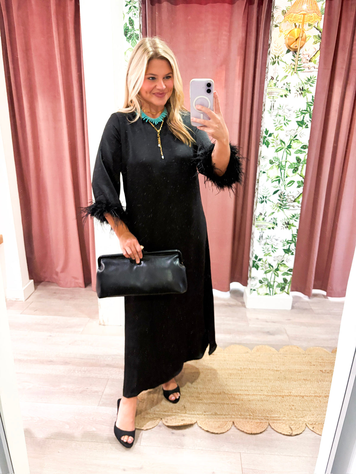 Glam Preview Midi Dress-Black