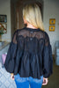 Orchard Picnic Lace Top-Black