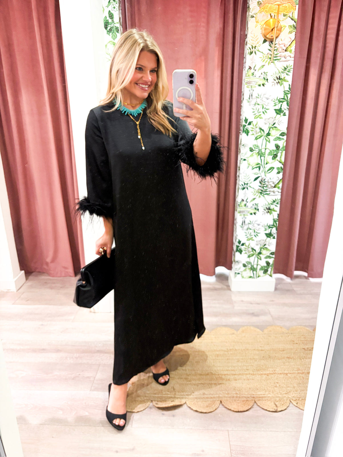 Glam Preview Midi Dress-Black