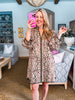 Southern Blue Bell Mini Dress-Taupe