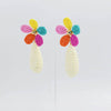 Multi Raffia Flower Earrings