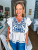 Greek Isle Embroidered Top