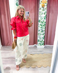 Seaside Zipper Front Jacket-Red