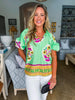 Resort Life Floral Top-Green Apple