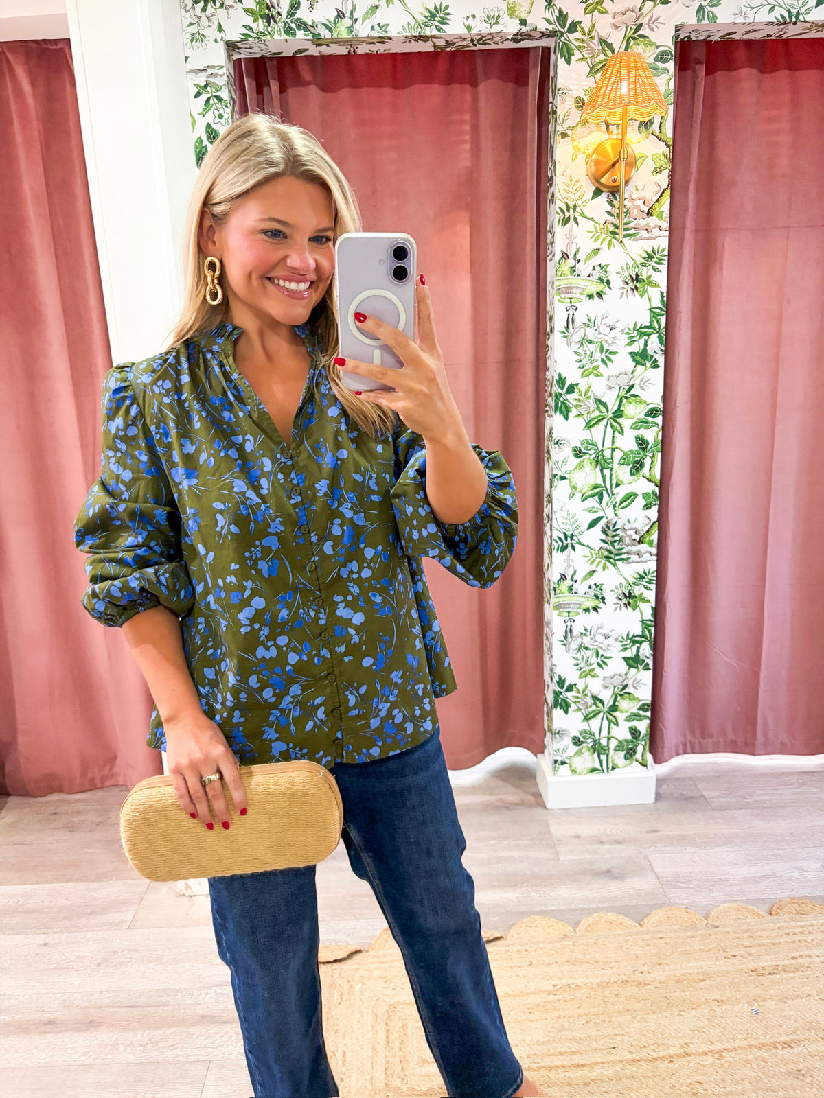 Floral Nellian Ruffle Top