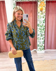 Floral Nellian Ruffle Top